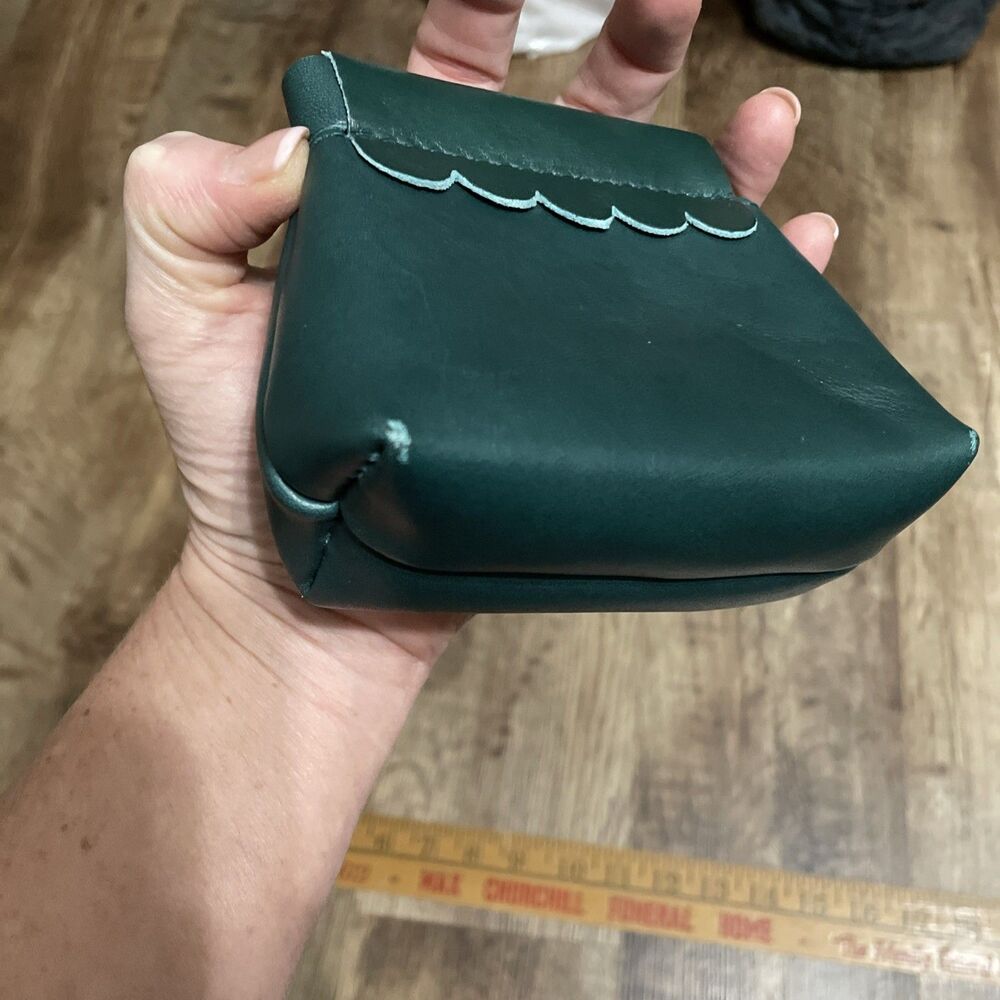 Portland Leather Goods Leather Penny Pouch Dark Teal Green Leather - Picture 3 of 9